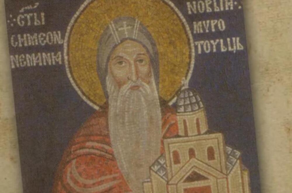 Osnivač dinastije Stefan Nemanja prikazan kao Sveti Simeon
