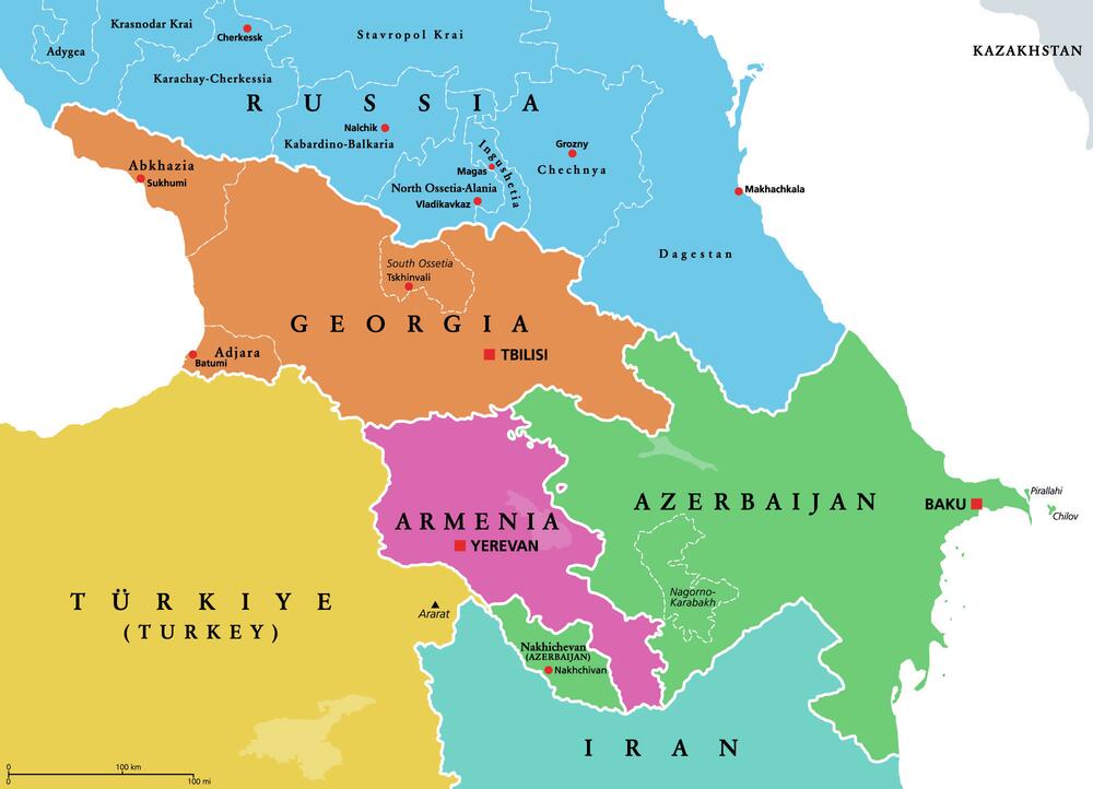 Jermenija, mapa Jermenije, Azerbejdžan, mapa Azerbejdžana