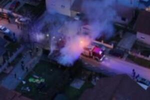 POŽAR NA ALTINI: Objavljen snimak buktinje iz vazduha, ogroman beli dim kulja iz garaže (VIDEO)