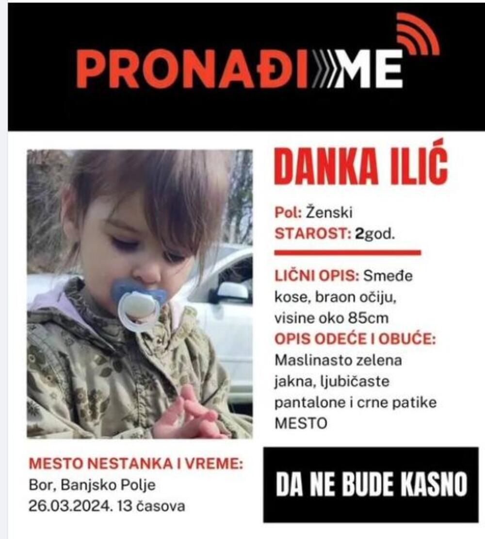Pronađi me, Danka Ilić, nestala