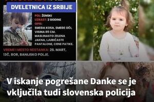 U POTRAGU ZA MALOM DANKOM UKLJUČILA SE I SLOVENAČKA POLICIJA: Ako imate bilo kakvu informaciju o devojčici iz Srbije, pozovite 113