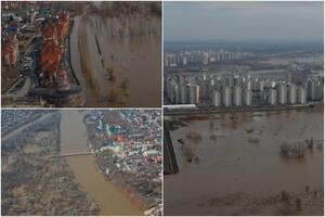 APOKALIPTIČNE SCENE U RUSIJI! Snimak iz vazduha pokazuje RAZMERE katastrofe: Soliteri poplavljeni, iz vode VIRE KROVOVI kuća