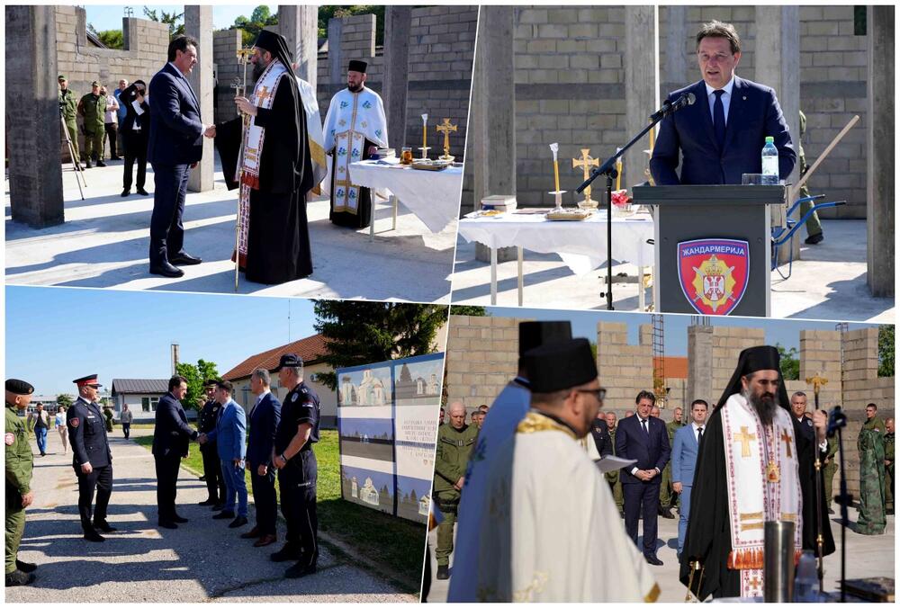 &quot;ČELIČNI ŠTIT GRAĐANA&quot;: Ministar Gašić na osvećenju temelja crkve Sveti knez Lazar i kosovski mučenici u bazi Žandarmerije