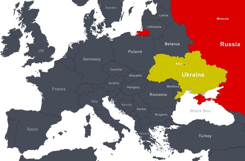 Mapa Ukrajine, Ukrajina, Mapa Evrope