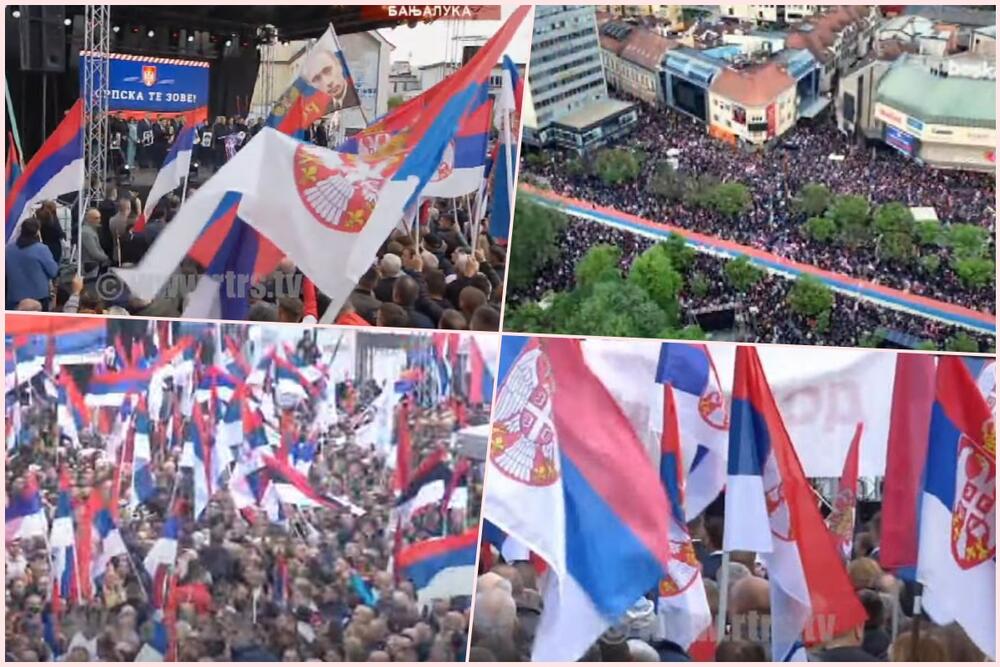 SKUP &quot;SRPSKA TE ZOVE&quot; U BANJALUCI Hiljade ljudi na Trgu: Donesite stotinu rezolucija, nećemo vam dati Republiku Srpsku (VIDEO)