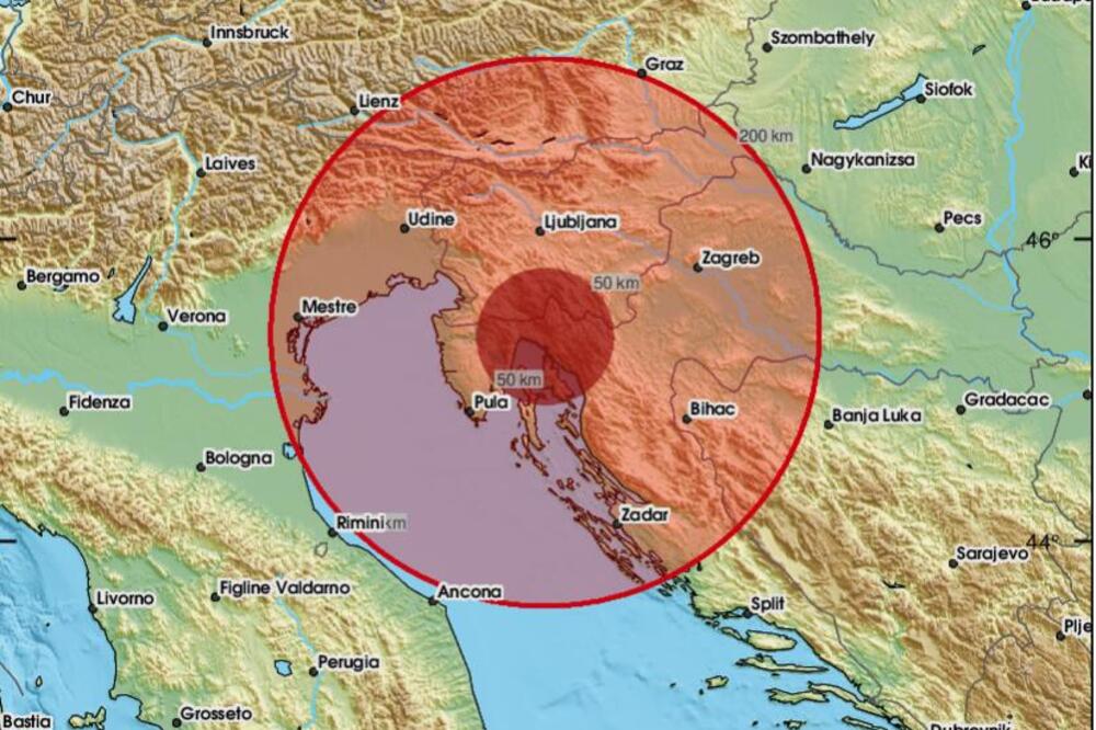 TRESLO SE TLO U HRVATSKOJ Epicentar potresa kod Rijeke