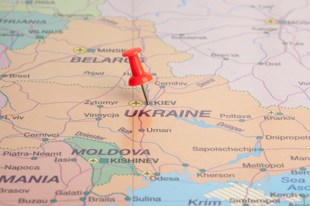 Mapa Ukrajine, Ukrajina, Kijev