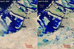 SATELITSKI SNIMCI HAOSA U DUBAIJU Pogledajte kakvu je pustoš poplava ostavila, za samo 12 sati palo kiše kao za godinu dana (FOTO)