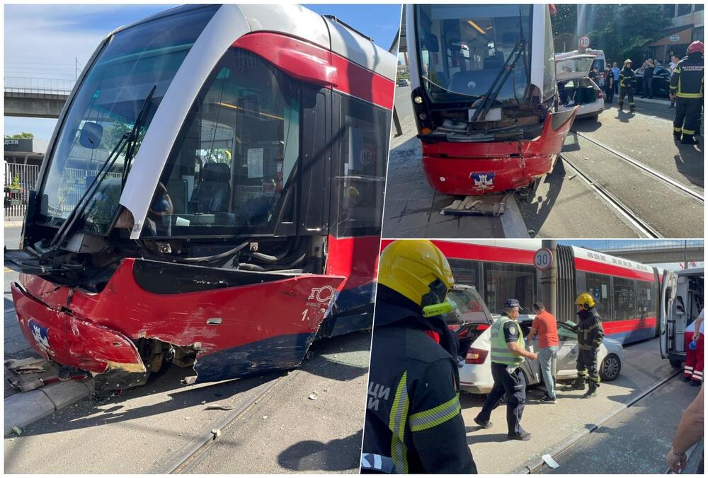 KARAMBOL KOD SAJMA, SUDAR NA PRUZI: Pogledajte prve slike s mesta nesreće, tramvaj iskočio iz šina (FOTO, VIDEO)
