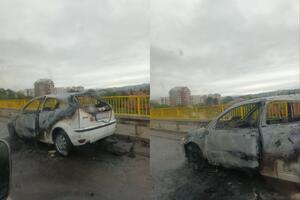 "LJUDI SU IZAŠLI IZ VOZILA, PLANULO JE IZ ČISTA MIRA" Izgoreo automobil na ulasku u Zaječar! (FOTO)