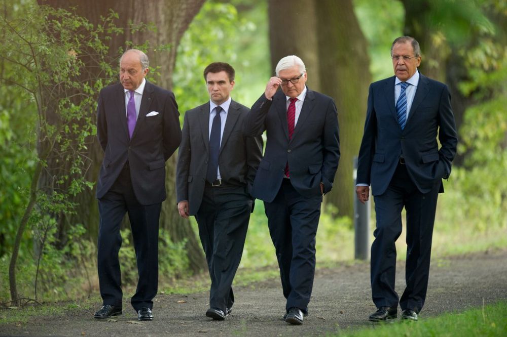 Loran Fabijus, Pavlo Klimkin, Frank-Valter Štajnmajer i Sergej Lavrov, Foto AP