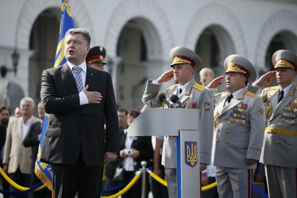 Petar Porošenko na proslavi Dana Ukrajine na Majdanu u Kijevu, Foto Reuters